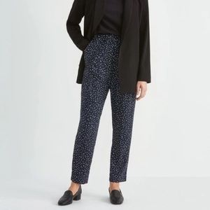 Dropped Crotch Trouser in Printed Blue Dots
